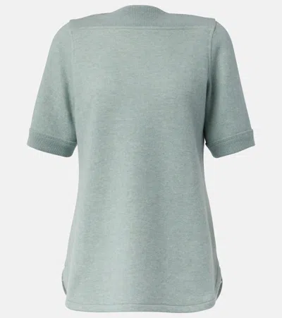 Loro Piana Rio Bodro Cashmere-blend Jersey Top In Tourmaline Green Mel