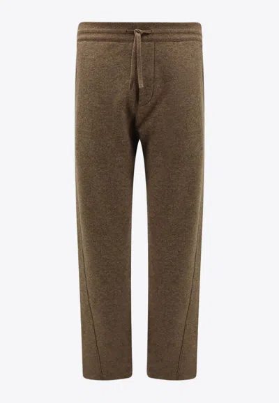 Loro Piana Rio Straight-leg Cashmere Pants In Brown