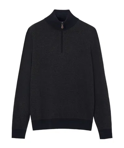 Loro Piana Long-sleeved Zip-up Sweater In Black