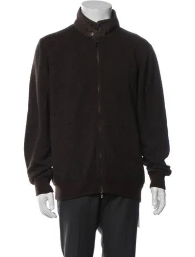 Pre-owned Loro Piana Roadster Pull Cashmere Cardigan In Brown