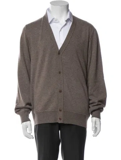 Pre-owned Loro Piana Roadster Pull Light Cashmere Cardigan In Brown