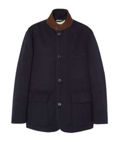 Loro Piana Roadster Stand-neck Jacket In Blue
