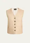 Loro Piana Rob Raw Tussah Silk Vest In A0he Toasted Sesa