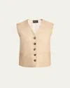 Loro Piana Rob Raw Tussah Silk Vest In A0he Toasted Sesame