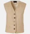 Loro Piana Rob Raw Tussah Silk Vest In Beige