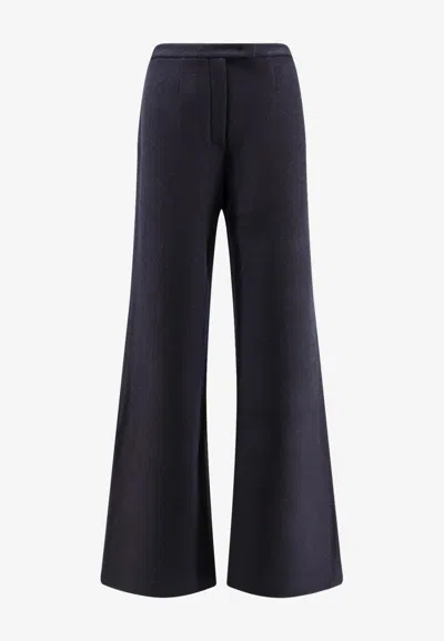 Loro Piana Robin Cashmere-blend Flared Pants In Blue