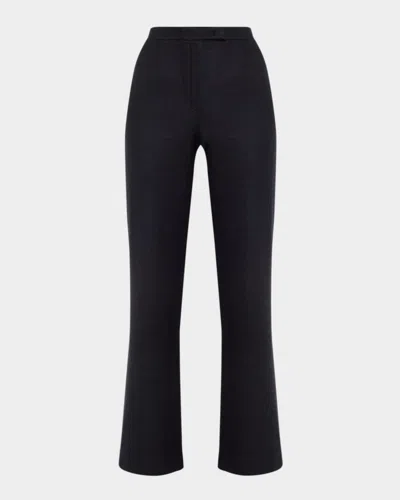 Loro Piana Robin Wool-cashmere Straight-leg Pants In Blue