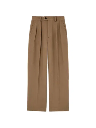 Loro Piana Rodger Pleated Wool Trousers In Brown