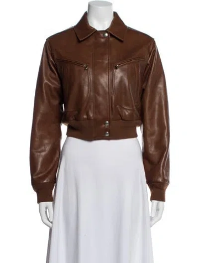 Pre-owned Loro Piana Roldan Calfskin Bomber Jacket In Brown