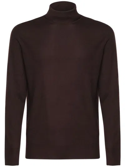 Loro Piana Roll-neck Cashmere Jumper In Brown