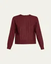Loro Piana Rossana Pleated Light Shantung Silk Shirt In Burgundy