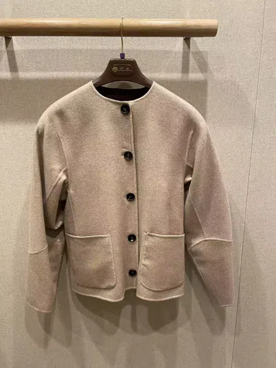 Loro Piana Round-collar Casual Jacket In Nude