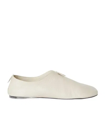 Loro Piana Floaty Cocooning Cashmere-lined Leather Flats In White