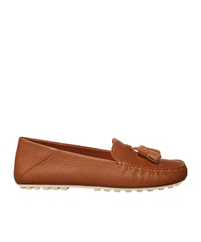 Loro Piana Round-head Flat Shoes In Brown