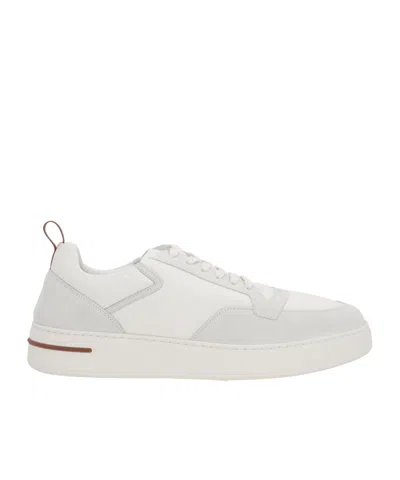 Loro Piana Round Head Low-cut Sneakers In White