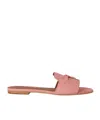Loro Piana Summer Charms Flat Open-toed Slippers In Stone Salt Color