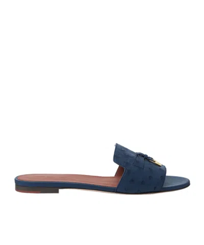 Loro Piana Round Head Slippers In The Heart Of The Ocean