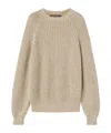 Loro Piana Round-neck And Long-sleeved Sweater In Brown