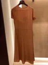 Loro Piana Round Neck Short-sleeved Dress In Brown