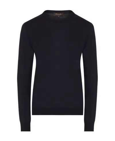 Loro Piana Round Neck Sweater In Black