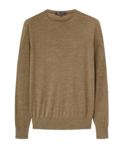 Loro Piana Round Neck Sweater In Brown