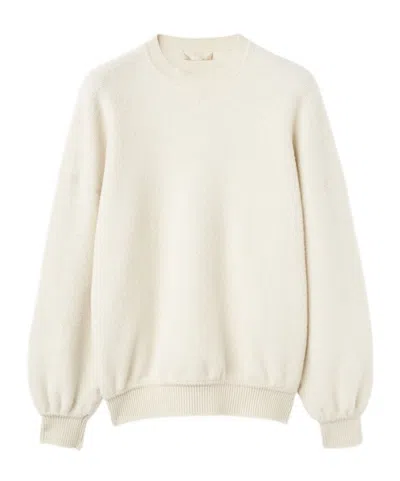 Loro Piana Round Neck Sweater In Cream Almond