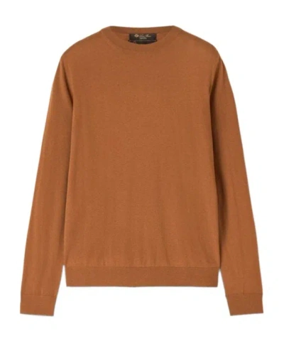 Loro Piana Round Neck Sweater In Brown