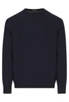 Loro Piana Men's Vicuna Wool Crewneck Sweater In Navy