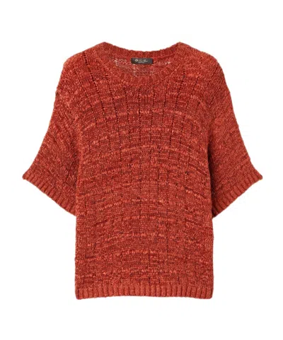 Loro Piana Round Neck Sweater In Red