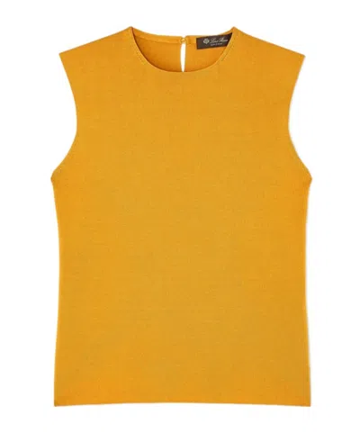Loro Piana Round-neck Vest In Saffron Tea