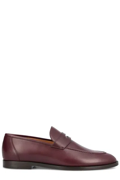 Loro Piana Sergio Leather Loafers In Brown