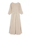 Loro Piana Mina Solaire Belted Maxi Dress In Beige