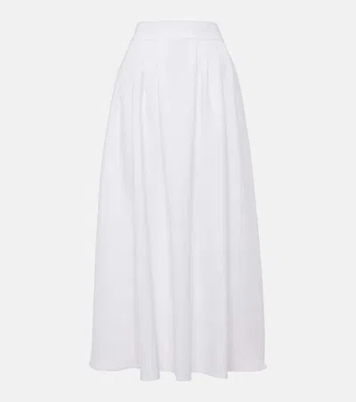 Loro Piana Sabina High-rise Linen Midi Skirt In White