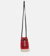 Loro Piana Sailor Mini Canvas Bucket Bag In Haute Red/blue Navy