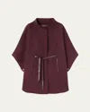 Loro Piana Salzburg Belted Cashmere Jacket In Q08o Deep Burgundy