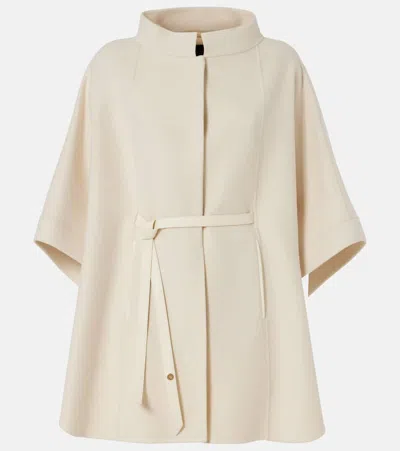 Loro Piana Salzburg Leather-trimmed Cashmere Cape In Shea Butter