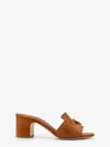 Loro Piana Summer Charms Embellished Suede Mules In Brown