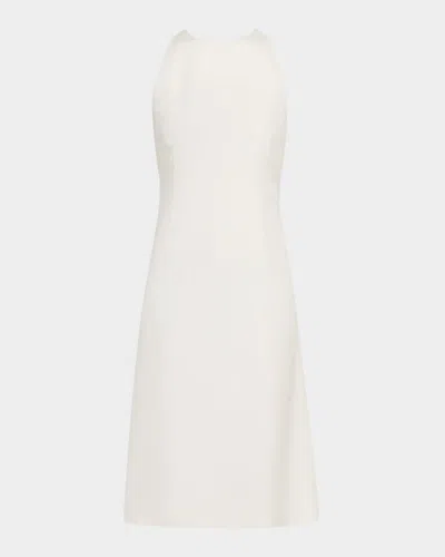 Loro Piana Sandie Textured Tussah Crisscross Dress In White