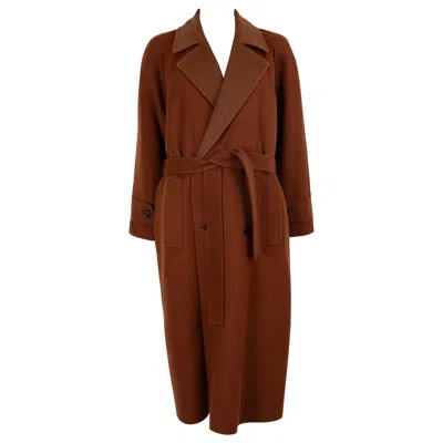 Pre-owned Loro Piana Sanguine Brown Cashmere 2025 Foster Belted Coat Jacket 40 S