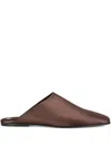 Loro Piana Satin Mules In Brown