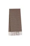 Loro Piana Fringed Cashmere-tweed Scarf In Brown