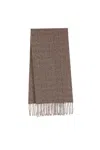 Loro Piana Fringed Cashmere-tweed Scarf In Brown