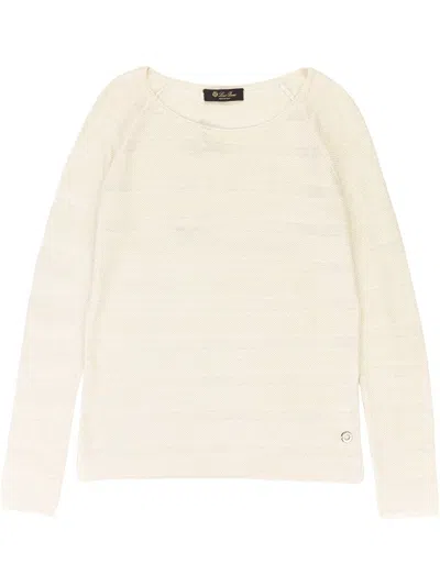 Loro Piana Scoop-neck Cashmere Sweater In White
