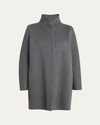 Loro Piana Scotty Double Baby Cashmere Single-breasted Coat In Grey Melange