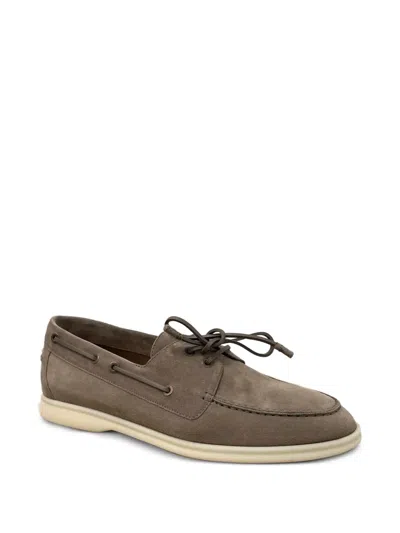Loro Piana Sea-sail Boat Shoes In Gray
