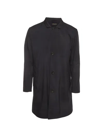 Pre-owned Loro Piana Sebring Buttoned Coat In Blue