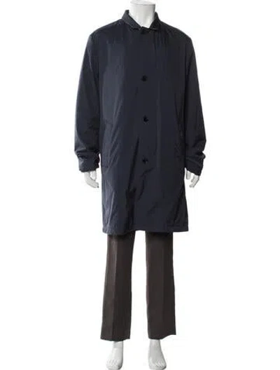 Pre-owned Loro Piana Sebring Coat In Blue