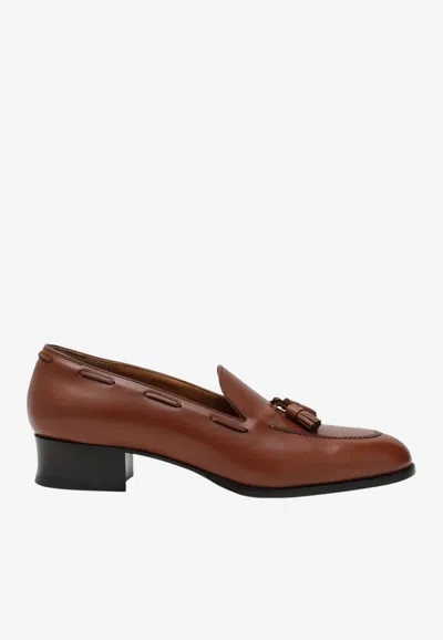 Loro Piana Serge Tassel Loafers In Brown