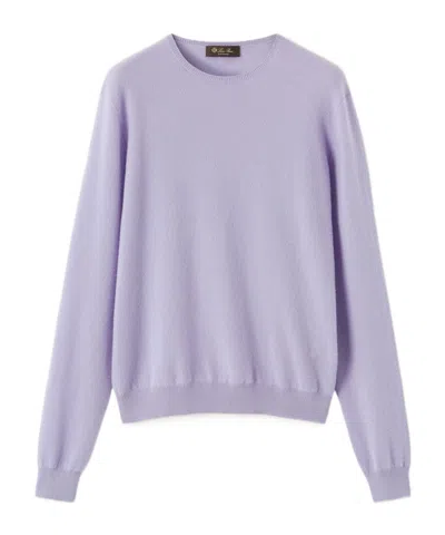 Loro Piana Sergio Crewneck Cashmere Sweater In Purple In Blue