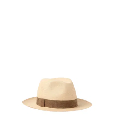 Loro Piana Sergio Hat In Renkon Beige/ribbon Nutshell Multicolor